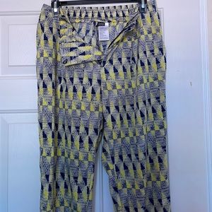Sparkle and Fade Yellow Navy Patterned Pants
